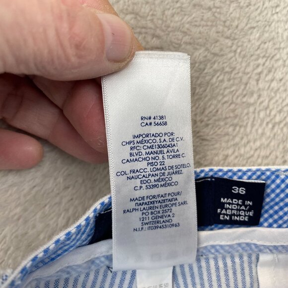 Chaps Men's Shorts Size 36 Blue & White Striped Cotton Blend - Picture 8 of 11